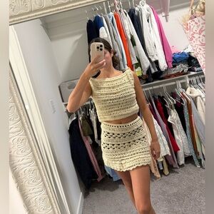 Handmade Crochet Cream Set